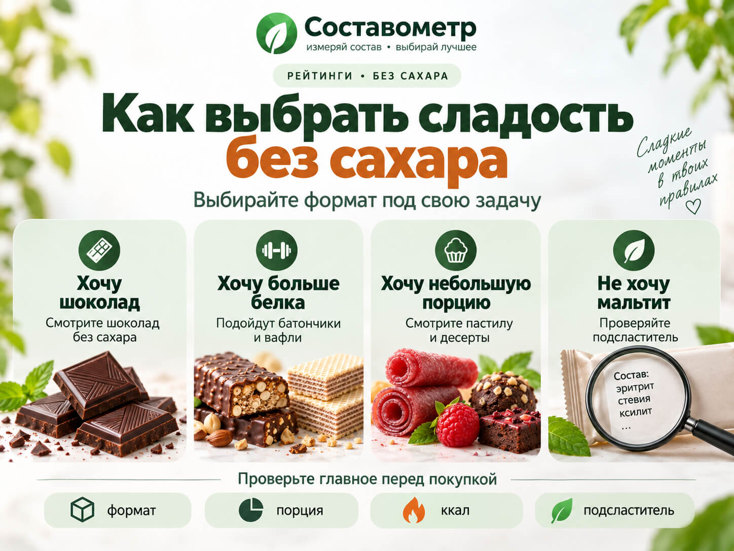 Как выбрать сладость без сахара